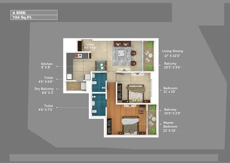 3 BHK Plan